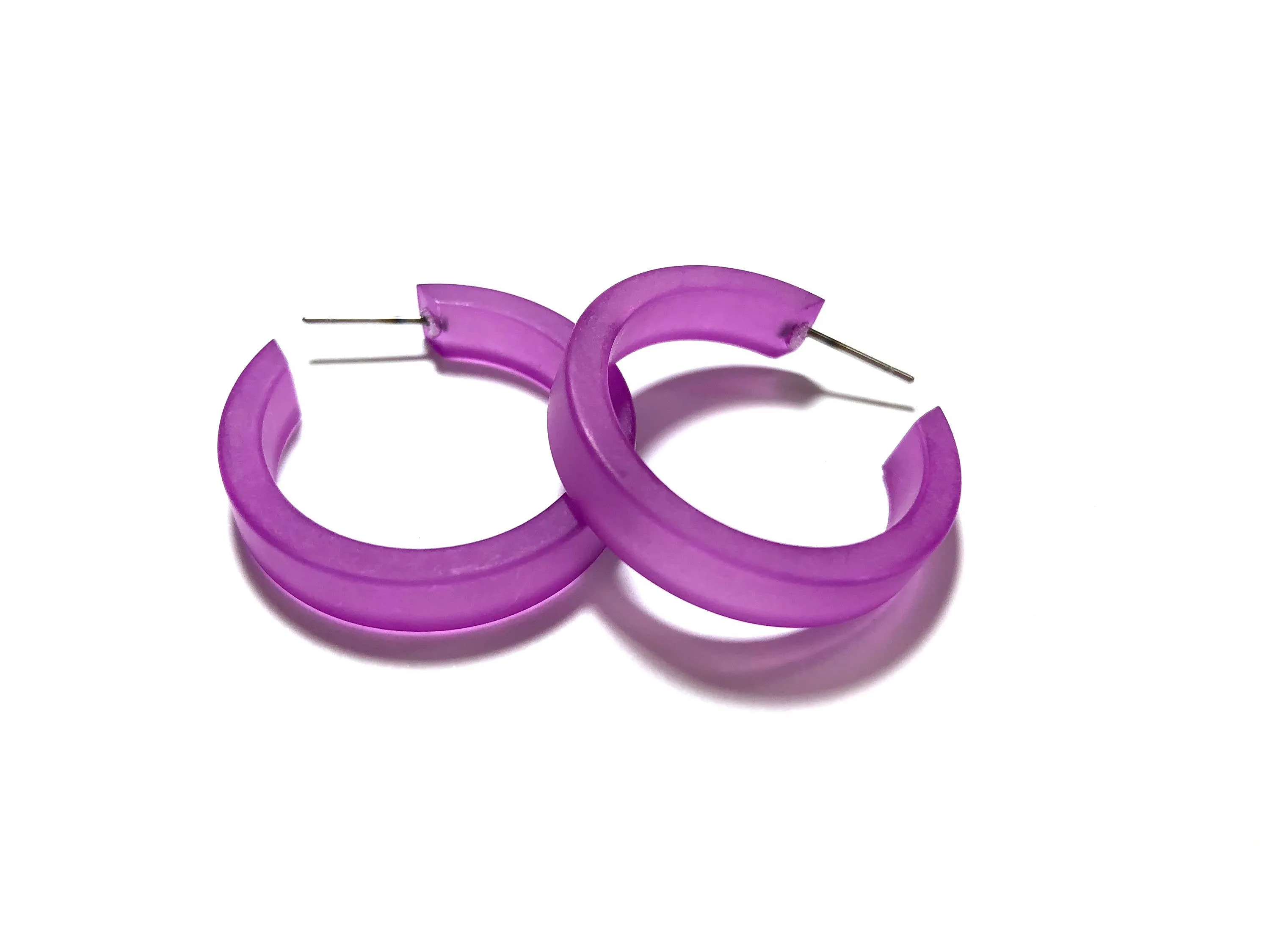 Violet Frosted Small Classic Hoop Earrings