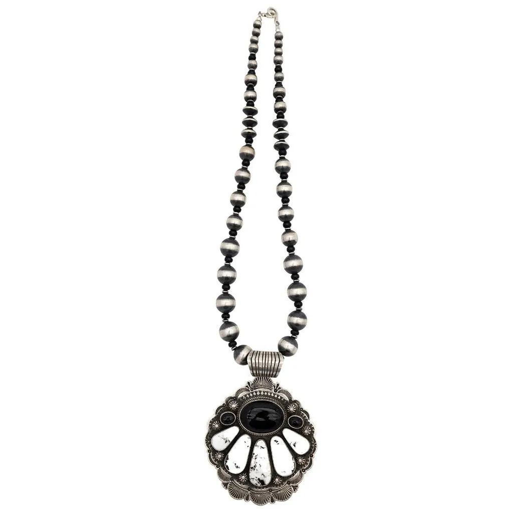 White Buffalo and Onyx Necklace