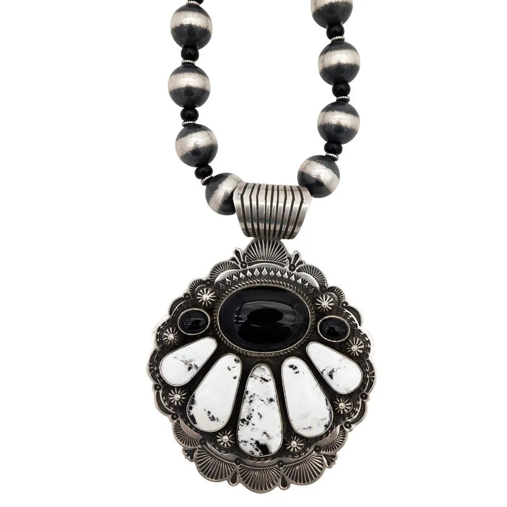 White Buffalo and Onyx Necklace