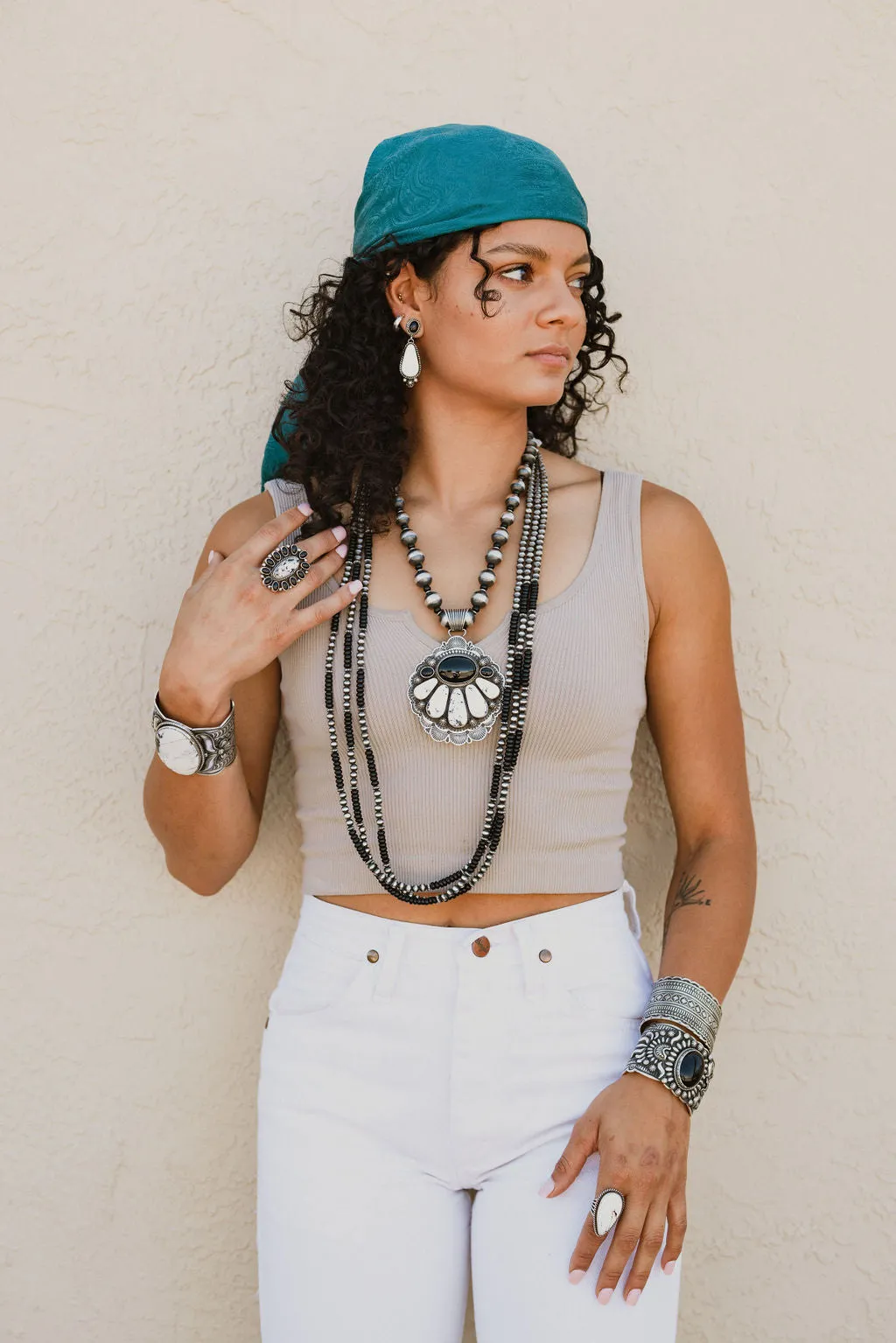 White Buffalo and Onyx Necklace